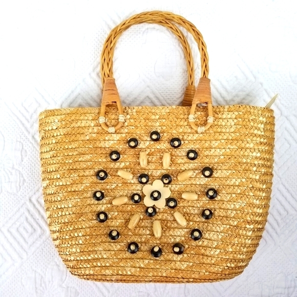STRAW HANDBAG - Picture 1 of 4
